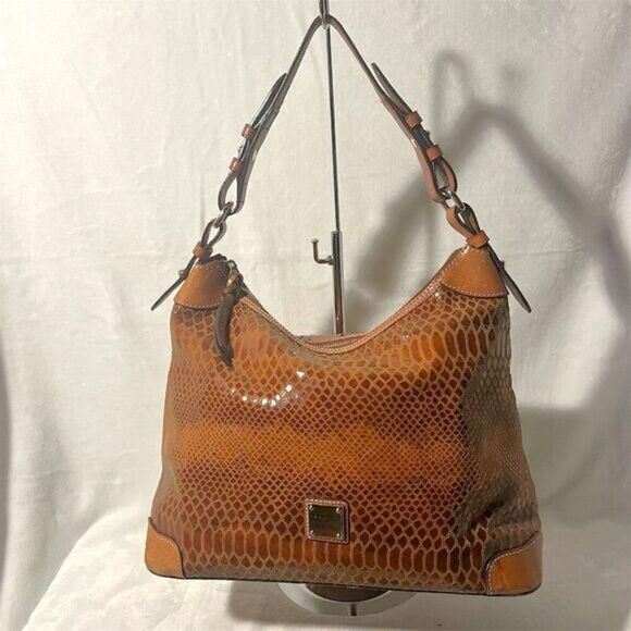 Dooney & Bourke Vintage Snakeskin Shoulder Bag Brown Women's Casual - Picture 1 of 16